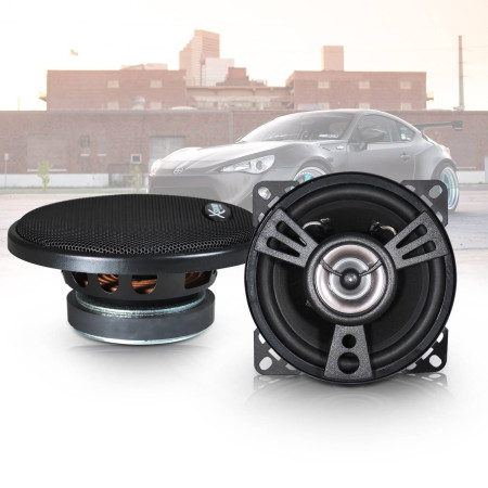 Paire d'haut-parleurs HI-FI 4" 2 voies pour voiture 2x100W XS-100-WAR + Câbles